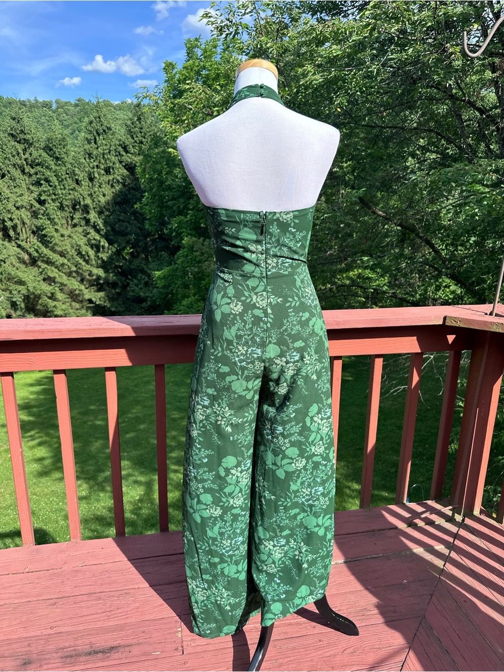 NWT! Baltic Born Freya Emerald Floral Halter-Neck Jumpsuit - Picture 2 of 5